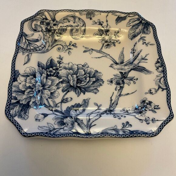 Adelaide Blue 222 Fifth Toile China Plate. Birds flowers french - Picture 3 of 14